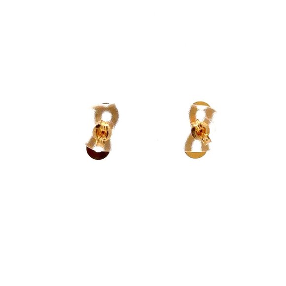 18K Gold Earrings Stud Infinity Very Tiny 0.44 grams - Picture 7 of 9